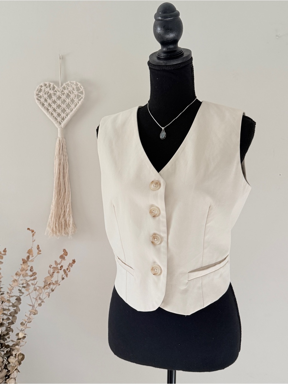 Nasty Gal Cream Vest Top